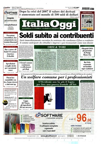 Italia oggi : quotidiano di economia finanza e politica